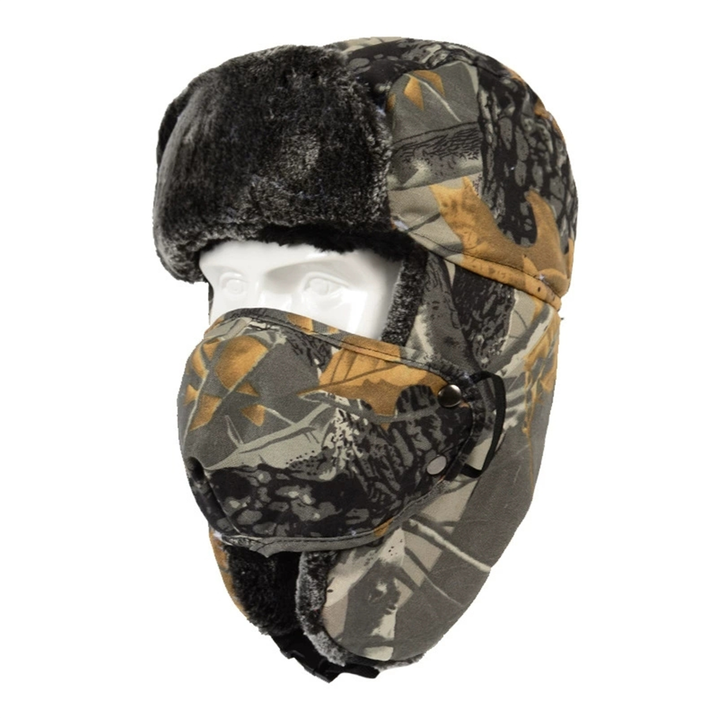 Hunting Outdoor Hats - หมวกกันหนาวลายพรางสำหรับผู้ชายและผู้หญิง พร้อมหน้ากาก สำหรับกิจกรรมกลางแจ้ง ปั่นจักรยาน เดินป่า เล่นสกี