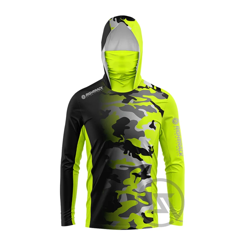 Hunting Outdoor Apparel - Righttrack หน้ากาก hoodies เสื้อผ้าตกปลา UPF50 UV