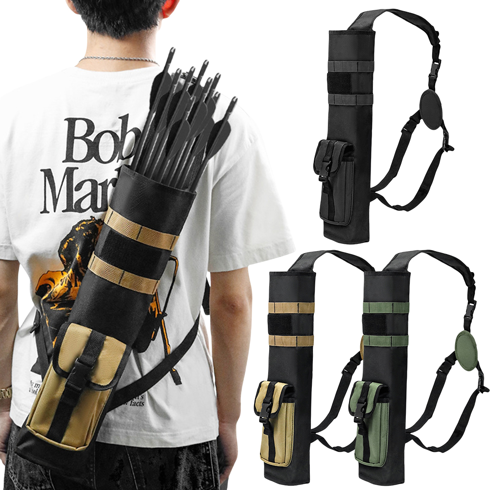Quiver Arrow Back - กระเป๋าใส่ลูกธนูแบบมีระบบ Molle กระเป๋าใส่ลูกธนูแบบสะพายหลัง กระเป๋าใส่ลูกธนูแบบปรับได้สองแบบ สำหรับฝึกยิงธนู