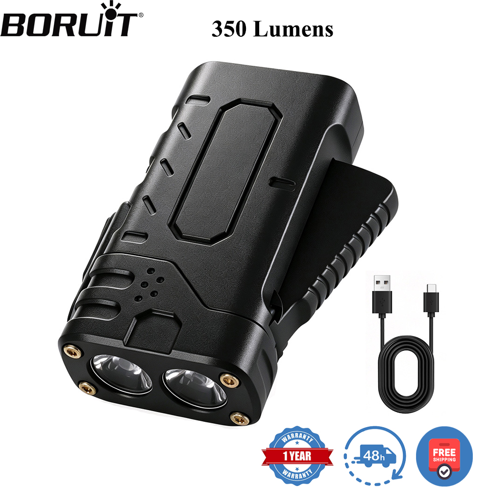 Tactical Flashlight Rechargeable - BORUIiT ไฟฉาย LED แบบหมุนมือ EDC ชาร์จไฟผ่าน