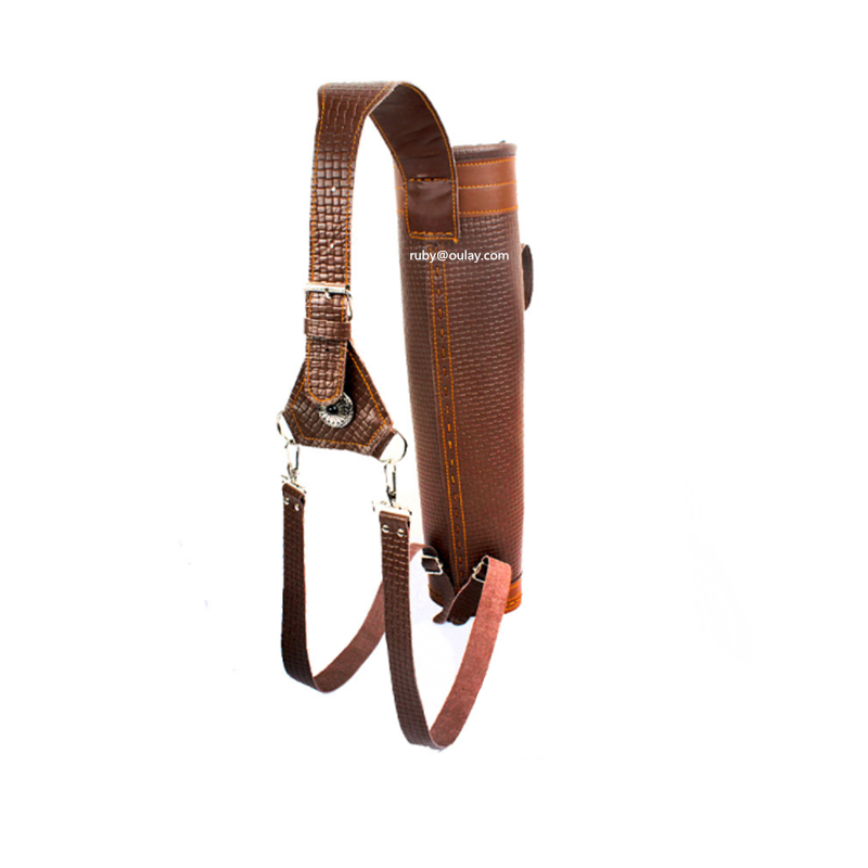 Quiver Arrow Back - กระบอกใส่ลูกธนูหนังวัวทำมือ สำหรับการล่าสัตว์และการยิงธนูบนม้า บรรจุลูกธนูได้มากกว่า 24 ลูก