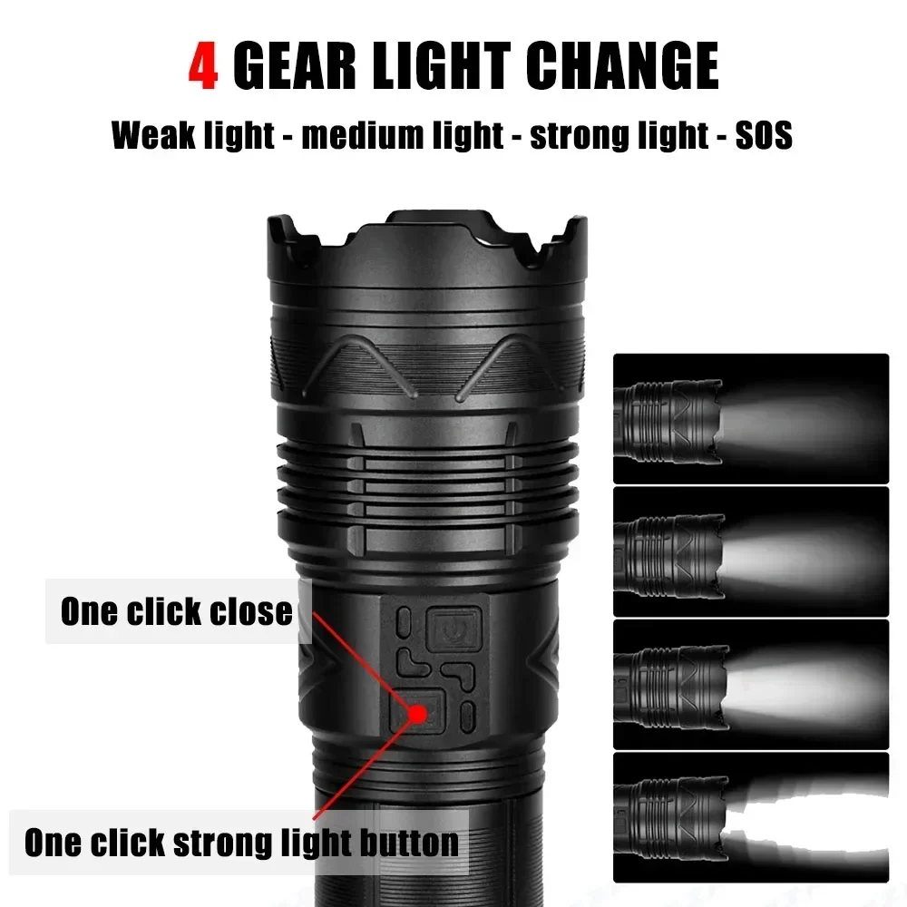 99000000LM ไฟฉาย LED สว่างเป็น - Tactical Flashlight Rechargeable บทวิจารณ์และราคา