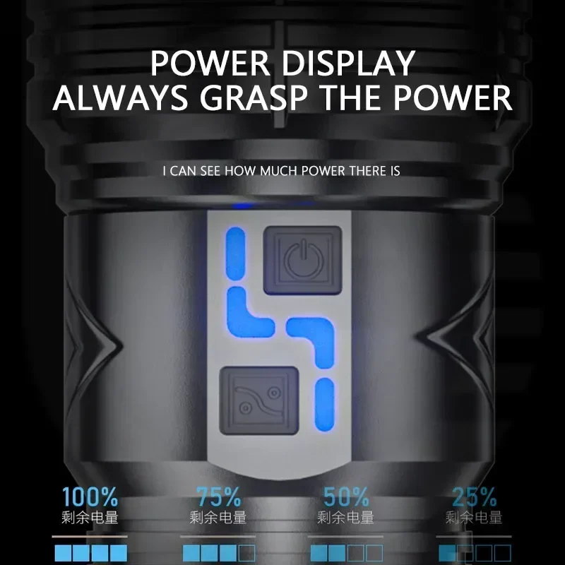 99000000LM ไฟฉาย LED สว่างเป็น - Tactical Flashlight Rechargeable บทวิจารณ์และราคา