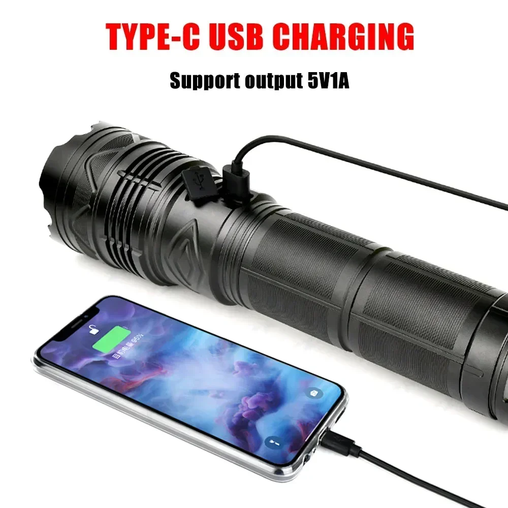 99000000LM ไฟฉาย LED สว่างเป็น - Tactical Flashlight Rechargeable บทวิจารณ์และราคา