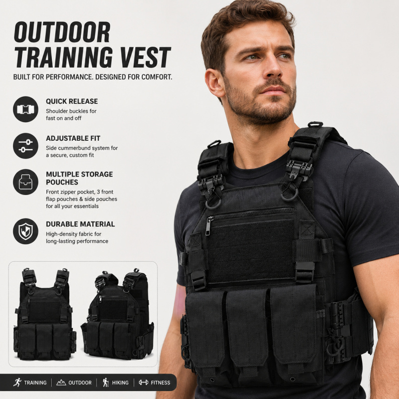 เสื้อกั๊กยุทธวิธีโพลีเอสเตอร์พ - Outdoor Hunting Vest บทวิจารณ์และราคา