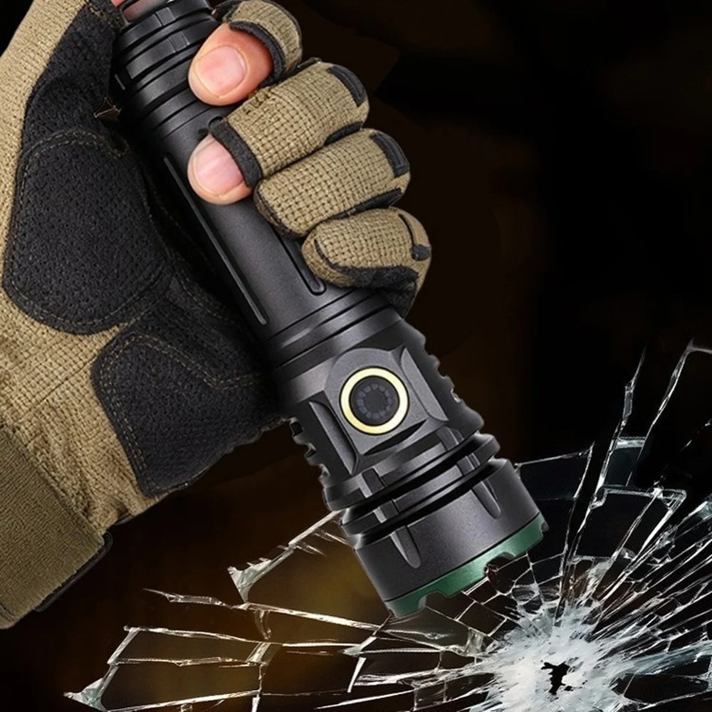 ไฟฉาย LED สว่างมาก 2000 ลูเมน  - Tactical Flashlight Rechargeable บทวิจารณ์และราคา
