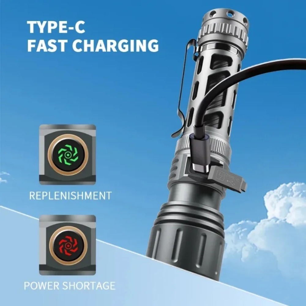 ไฟฉายซุปเปอร์ไบรท์แบบพกพา ชาร์ - Tactical Flashlight Rechargeable บทวิจารณ์และราคา