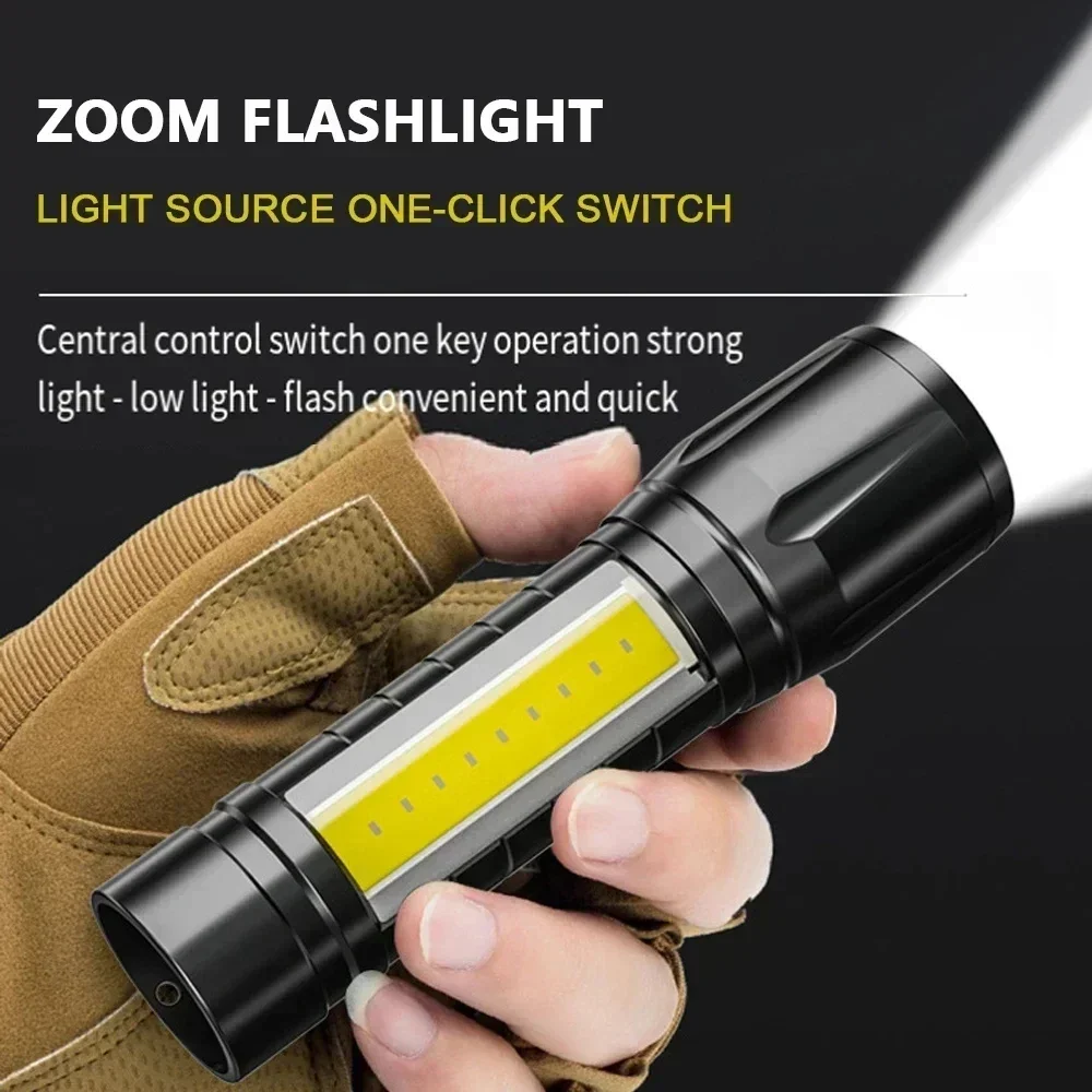 แบบพกพา COB + LED ไฟตั้งแคมป์ไ - Tactical Flashlight Rechargeable บทวิจารณ์และราคา