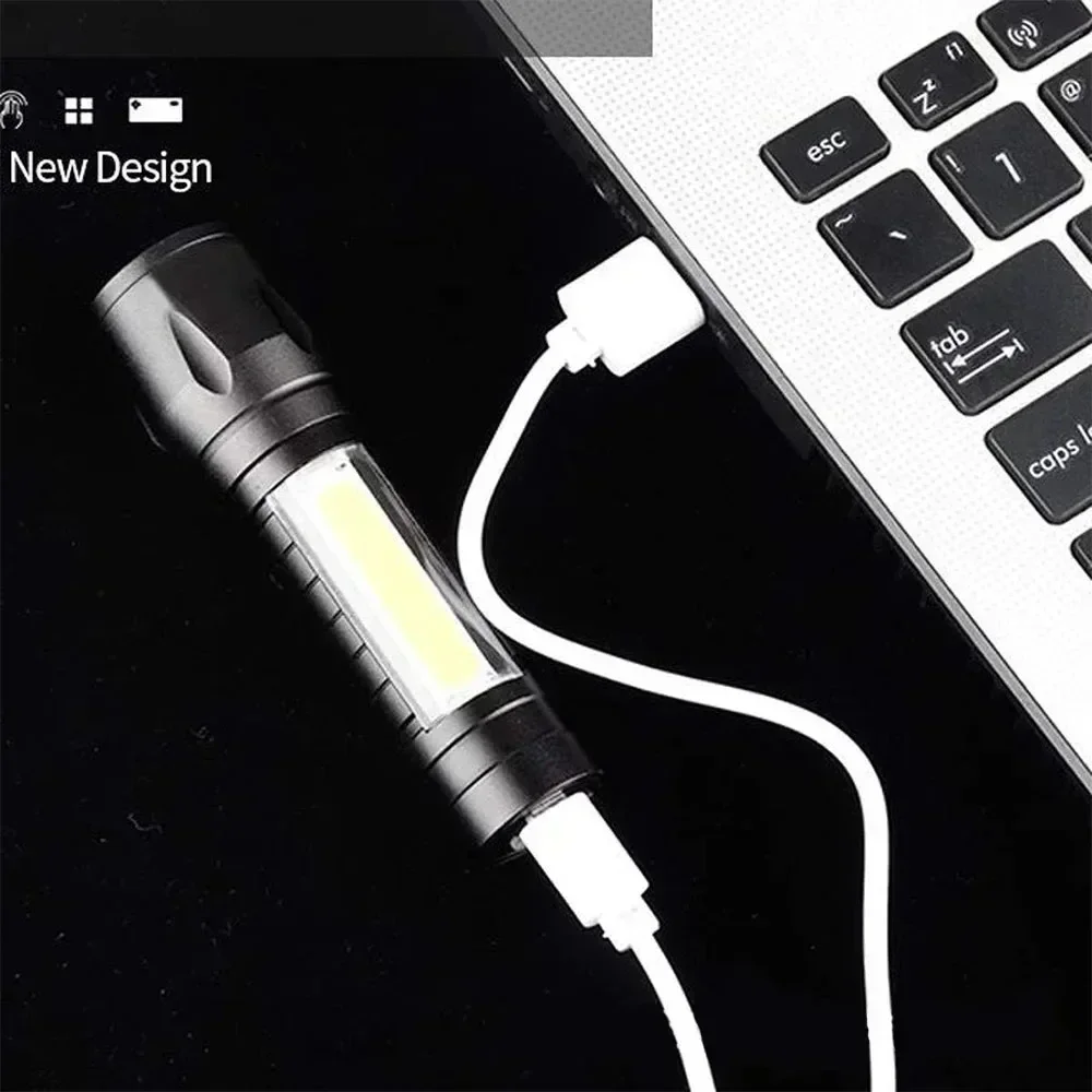 แบบพกพา COB + LED ไฟตั้งแคมป์ไ - Tactical Flashlight Rechargeable บทวิจารณ์และราคา