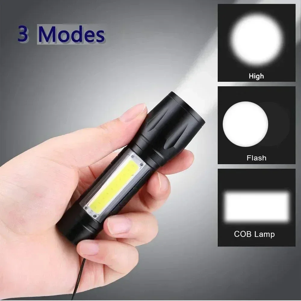 แบบพกพา COB + LED ไฟตั้งแคมป์ไ - Tactical Flashlight Rechargeable บทวิจารณ์และราคา